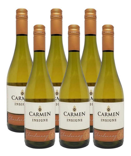 Vinho Carmen Insigne Chardonnay 750 Ml Kit Com 06 Un