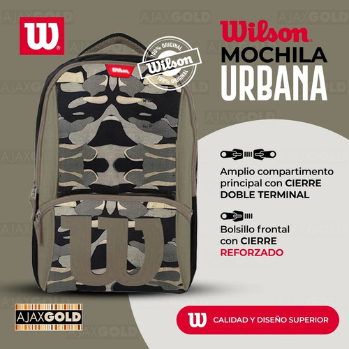 Imagen 7 de 7 de Mochila Wilson Deportes Gym Impermeable Unisex Urbana