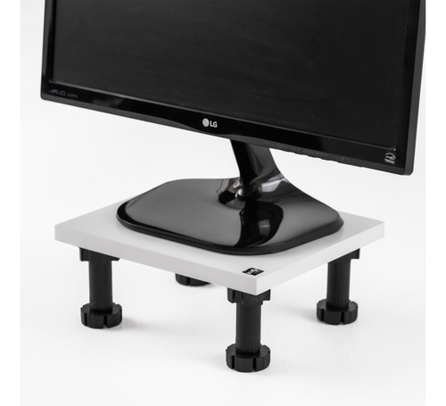 Combo X2 Eleva Monitor Base Soporte Stand Blanco Prem