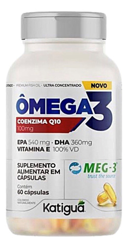 Ômega 3 Coenzima Q10 100mg 60 Cápsulas - Katigua Sabor Sem Sabor