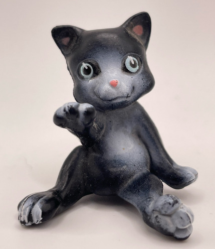 Figura De Gatito Negro De Barbie Gato Accesorio Original (Usado)