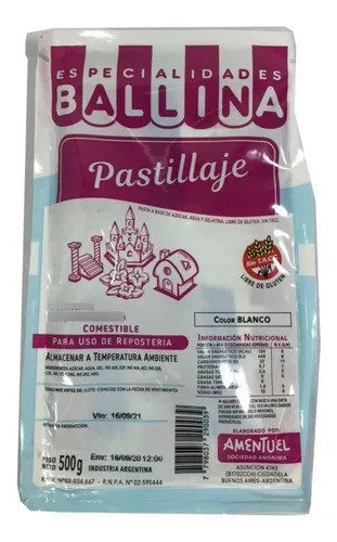 comprar Pastillaje 500 Grs Ballina Sin Tacc Cotillon Sergio Once