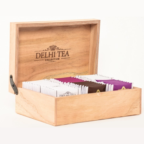 Caja Madera Con 60 Tés Surtidos Delhi Tea Collection 