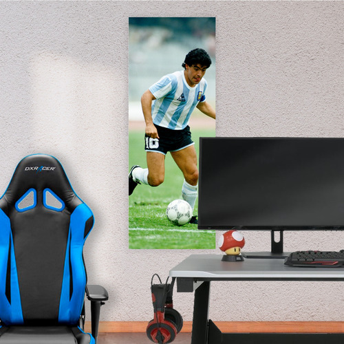 Cuadro Grande 30x80 Cm Deporte Maradona Gambeta Animeras