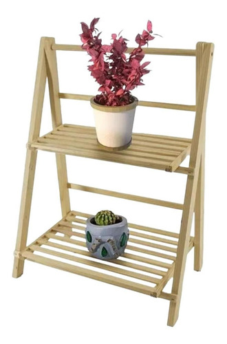 Imagen 1 de 4 de Mueble Madera Plegable Para Macetas 2 Niveles