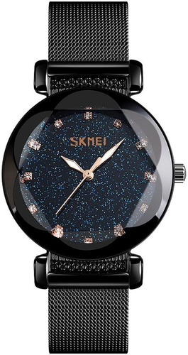 Reloj Dama Casual  Skmei 9188  Negro, Correa Metal