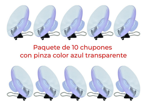 Tira Clip Con Chupon Ventosa Transparente 250 Pzas