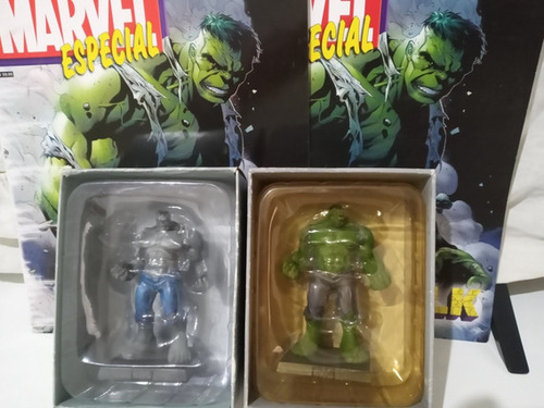 Figura De Plomo Marvel Eaglemoss Hulk Verde Y Hulk Gris Var. (Usado)