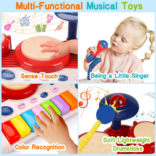 Juguetes Musicales 2 En 1 Para Niños Pequeños De 1 A 3 Años,