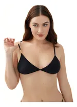 Comprar Corpiño Bikini Pompa Traje De Baño Triangulito Basico Negro