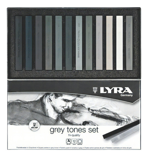 Pastel Suave Lyra 12 Tonos Grises Color Gris