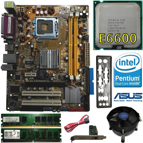 Kit Placa Mãe Asus P5gc-mx/1333 + Dual Core 3.06 + Ddr2 3gb