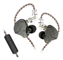 Comprar Fone de ouvido in-ear gamer KZ Auriculares retorno de palco cabo trançado ZSN Pro microfone cinza