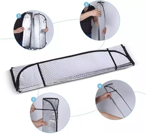 Tradineur - Parasol reflectante para coche, polietileno con película de  aluminio, colocación con ventosas y gomas elásticas, pro