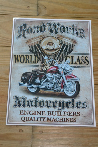 Motorcycles Road Works Poster Lamina Publicidad Cuadro