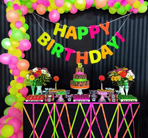 Imagen 8 de 10 de 48 Globos Surtidos Fluor Neón Fiestas Flúor Decoración Uv