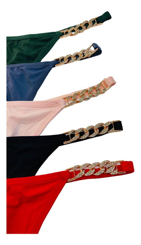 Pack De 3 Colaless Con Cadena De Brillitos