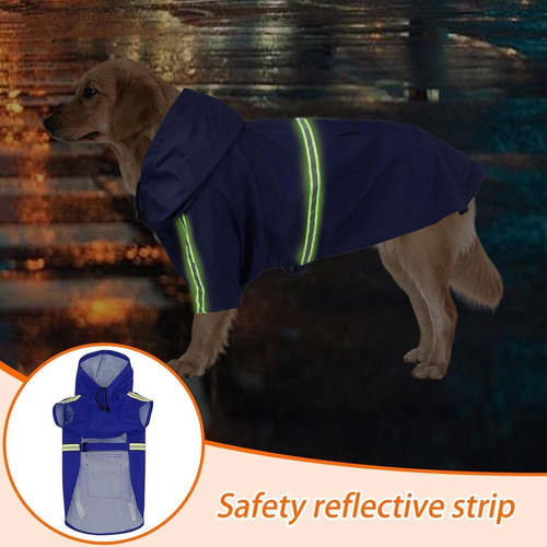 Impermeable Para Perros Con Capucha Con Rayas
