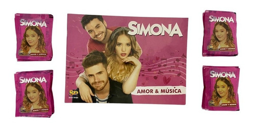 Pack 1 Álbum + 100 Sobres De Figuritas Simona Amor Y Música