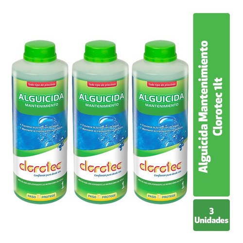 Alguicida Mantenimiento X 1 Lt Clorotec Combo 3 Unidades