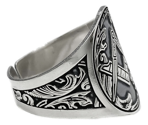 Anillo Símbolo Masónico Fraternidad Plata 925 Plata 925 C - Grande Plata 925