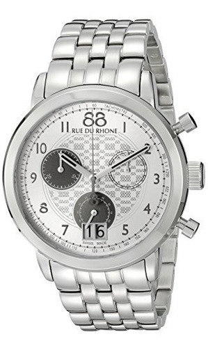 88 Rue Du Rhone Reloj Analogico De Plata De Cuarzo Suizo 87w