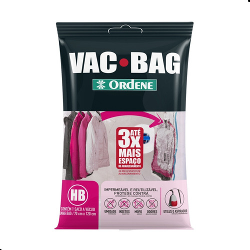 Saco A Vácuo Com Cabide Hang Bag Roupas Vac 70 X 120 Ordene
