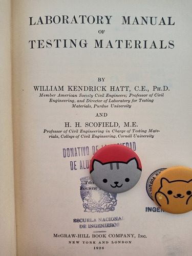 Libro Laboratory Manual Of Testing Materials Hatt 115i3