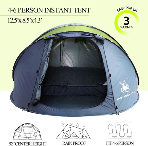 Hui Lingyang 6 Personas Easy Pop Up Up Up Up, 12.5 X 8.5 X