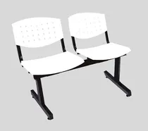 Comprar Silla Tandem 2 Asientos Salas De Espera Plastico Reforzado Color de la estructura Negro Color de los asientos Blanco