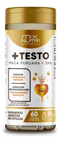 Maca Peruana E  Zma + Testo 60 Caps  +energia Mix Nutri Sabor Sem Sabor