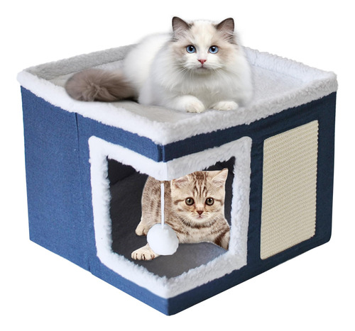 Muyg Cama Para Gatos De Interior, Casa Cubo, Cama Grande Cub