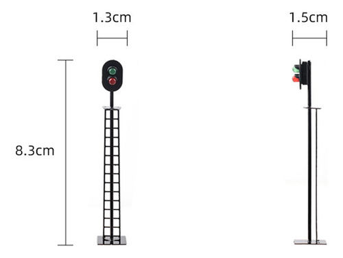 2 Modelo Ferrocarril Señales Luces De Bloques B
