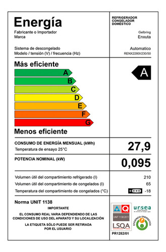 Imagen 4 de 6 de Heladera Frio Seco Refrigerador No Frost Con Freezer