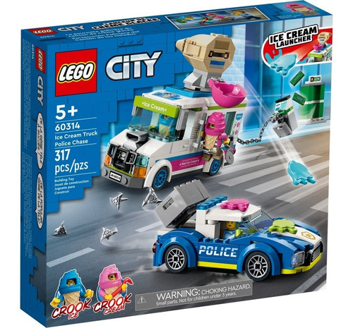 Lego® City- Persecución Policial Del Camión De Helados 60314 Cantidad de piezas 317