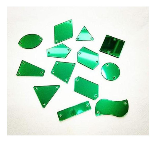Coser En Acrílico Verde Espejo Plano Con Diamantes De