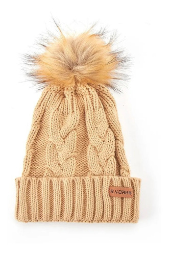 Gorro C/pompon Invierno Corderito Polar Unisex Liviano Soft