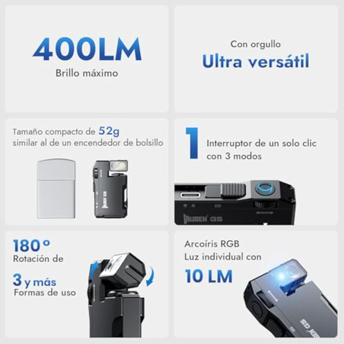 400 Lumen Rgb Lámpara Recargable Led Portátil-jf