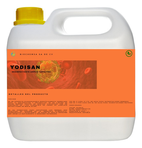 Desinfectante Biodegradable Amplio Espectro Yodo 1.75% 4 Lt 