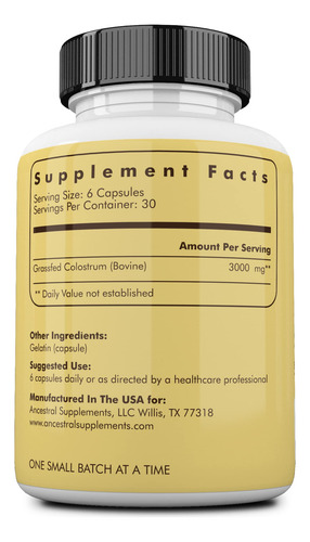 Suplementos Ancestrales De Hierba Alimentada Calostro Apoy