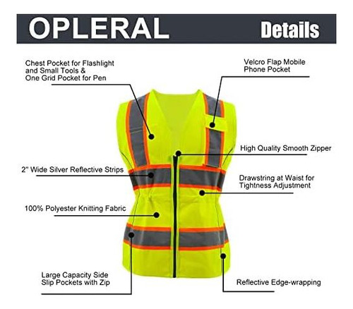 Chaleco De Seguridad De Oplerai Para Mujeres Vest De Con Y 5