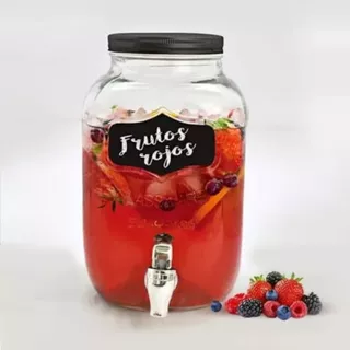 Dispenser Frasco Con Canilla 4 Litros Bebidas Vidrio Jugos