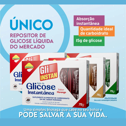 Glicose Instantânea De Natural Kit Com 12 Unidades De 75g