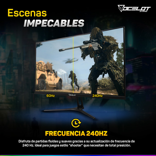 Monitor Gamer Ocelot Gaming Con Pantalla De 27 240hz Resolución Full Hd Negro