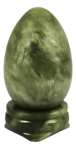 Huevo De Cristal De Jade Verde Pulido Figuritas De Pied...