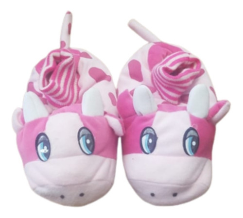 Pantuflas Vaca Rosa Plumita Off