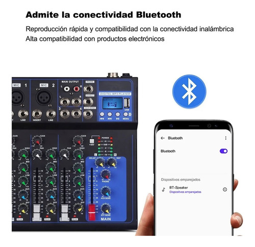 Mixer F4 Mezclador Dj De Audio 4 Canales Bluetooth Usb