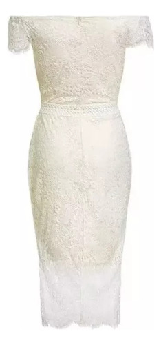 Vestido De Mujer Elegante Con Cuello En V Y Encaje Ajustado