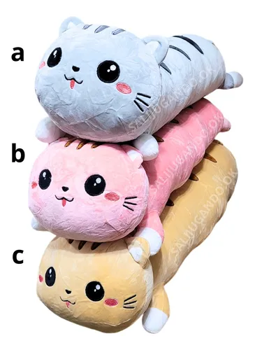 Almohada Gato Peluche Grande Soft Gatito Importado 80cm