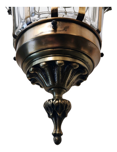 Antiguo Y Enorme Farol Versalles Burbuja Bronce Y Cristal (Usado)